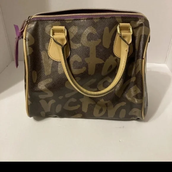 Victoria's Secret Women's Brown and Purple Bag Love Medium - Picture 5 of 11